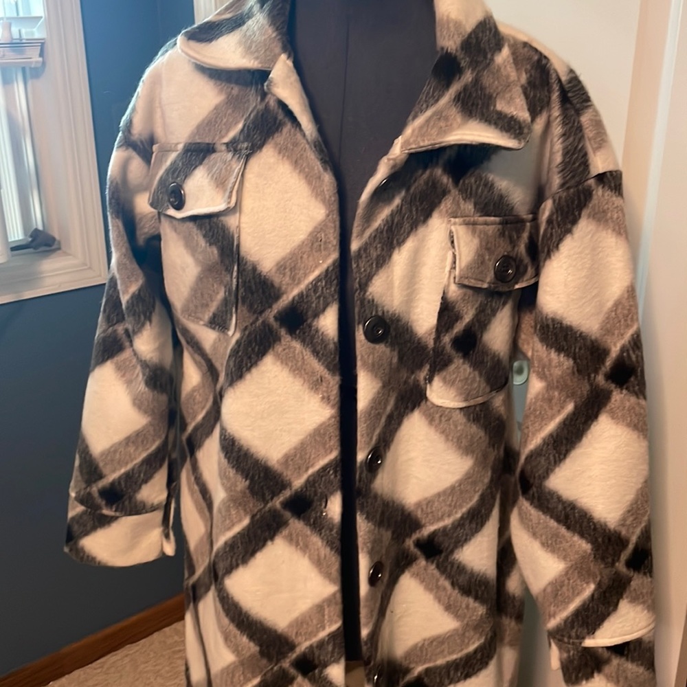 Long Plaid Coat